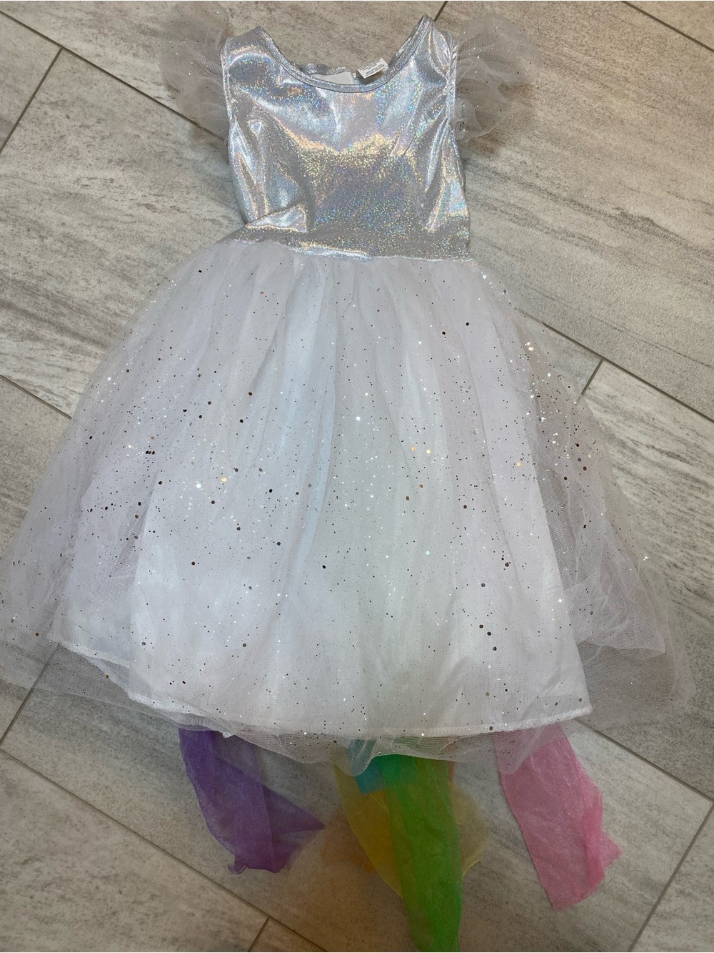 Sparkle White Fairy/Princess Tulle Costume for Kids Size 6